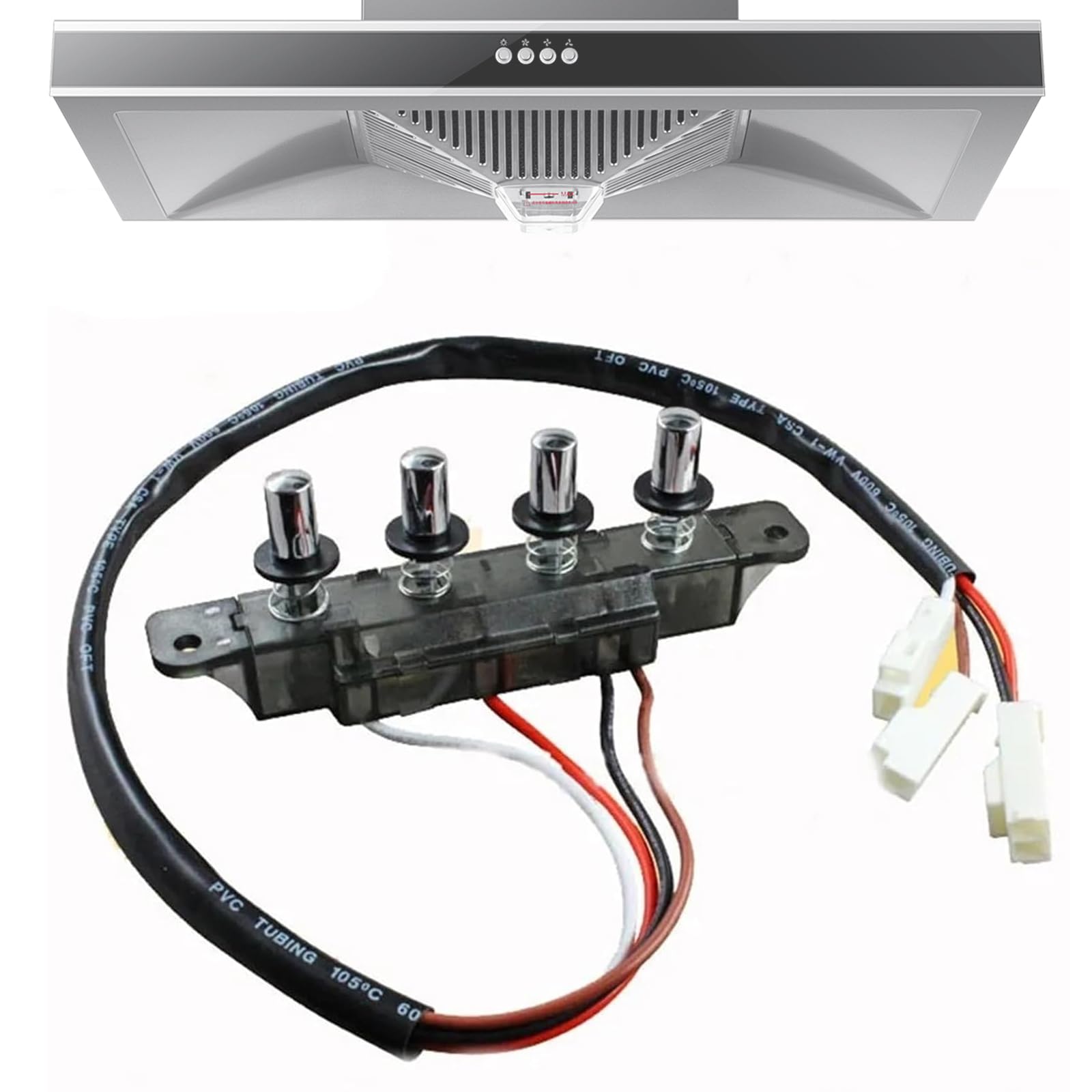 Interrupteur de hotte à 4 boutons et panneau de commande universel pour cuisine