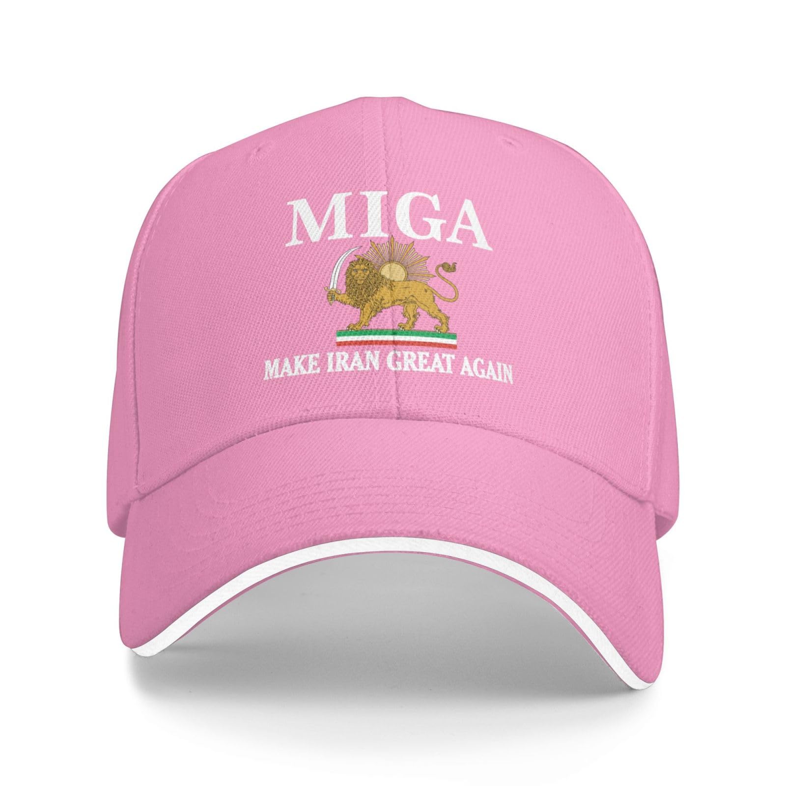 KWQDOZF Make Iran Great Again Hat Miga Trucker Cap for Men Women Pink