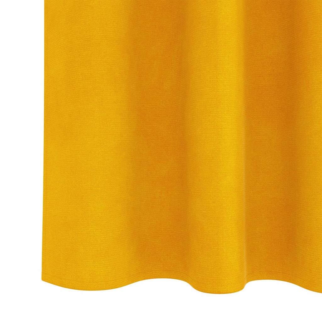 Verdunkelungsvorhänge 2er Set, blickdichte Samt Vorhänge in Senfgelb, 140x260 cm, Moderne Gardinen mit Schlaufen für Wohnzimmer und Schlafzimmer, edle Wohndeko