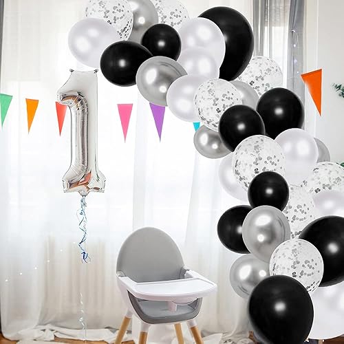 Miniatura 4 de Globos negros de 10 pulgadas, 100 globos de látex para decoración de baby shower, boda, fiesta de cumpleaños (negro)