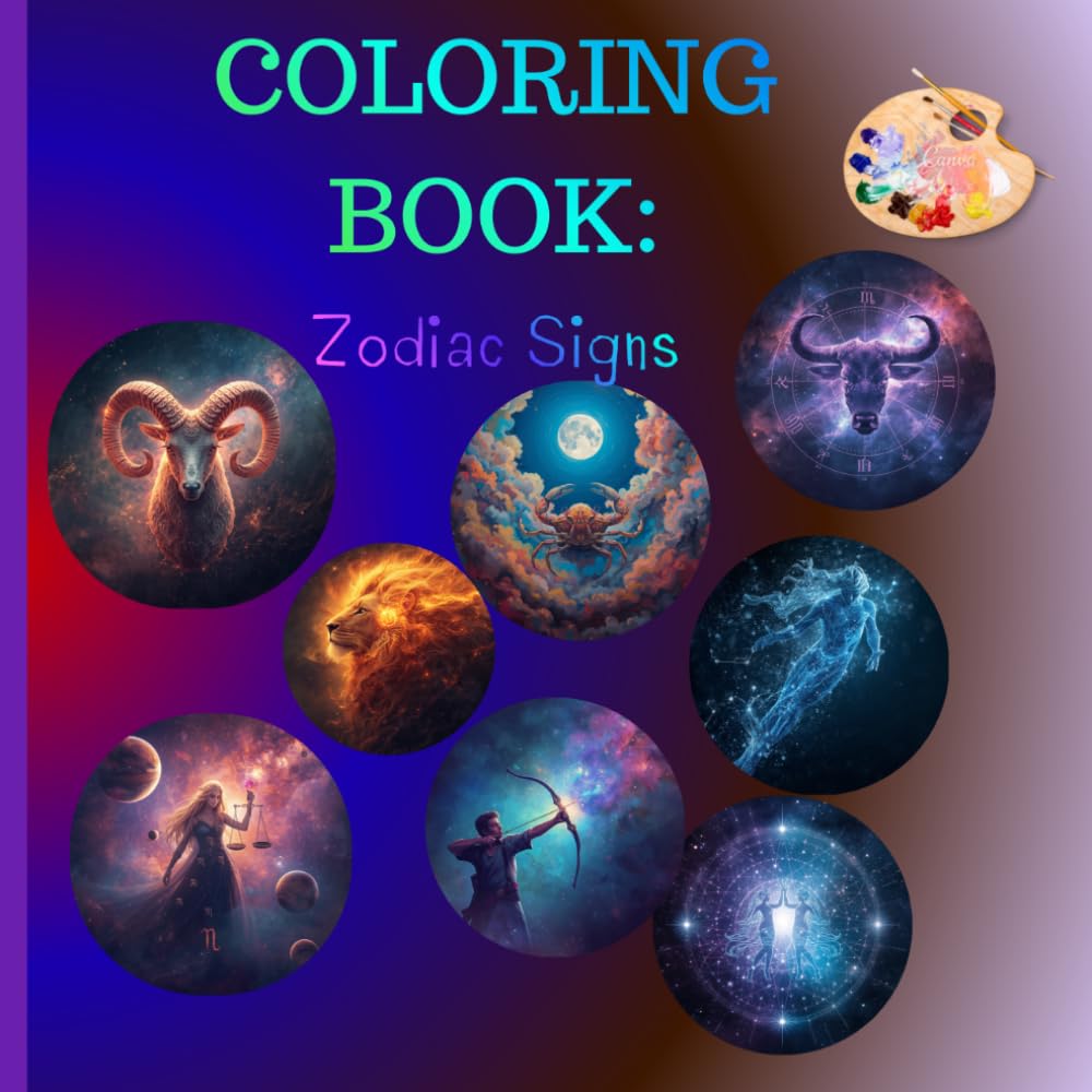 Amazing Zodiac Signs Coloring Book: Amazing Zodiac Signs Coloring Book: 27 Magical Designs of Aries to Pisces – A Cosmic Journey Through the Stars for All Ages!