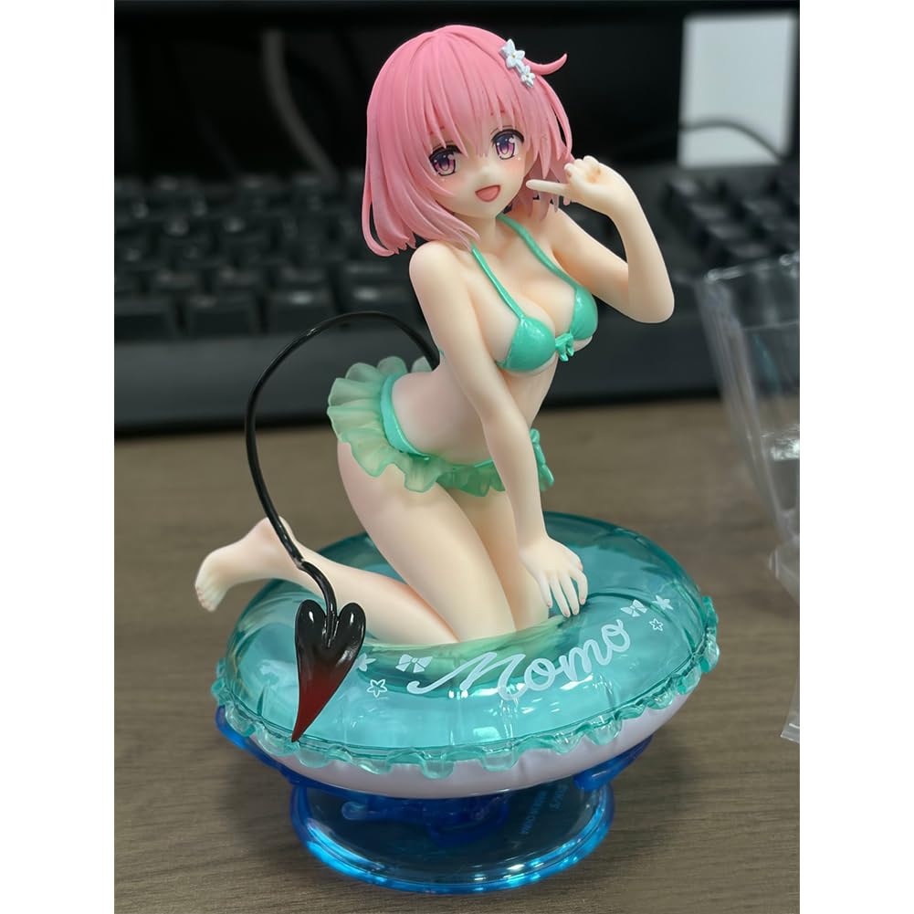 DEXSHUN Momo Belia Deviluke Figura Anime Traje de Baño Chica Figuras Serie Momo Modelo PVC Coleccionable Decoraciones de Escritorio Regalos 13 cm