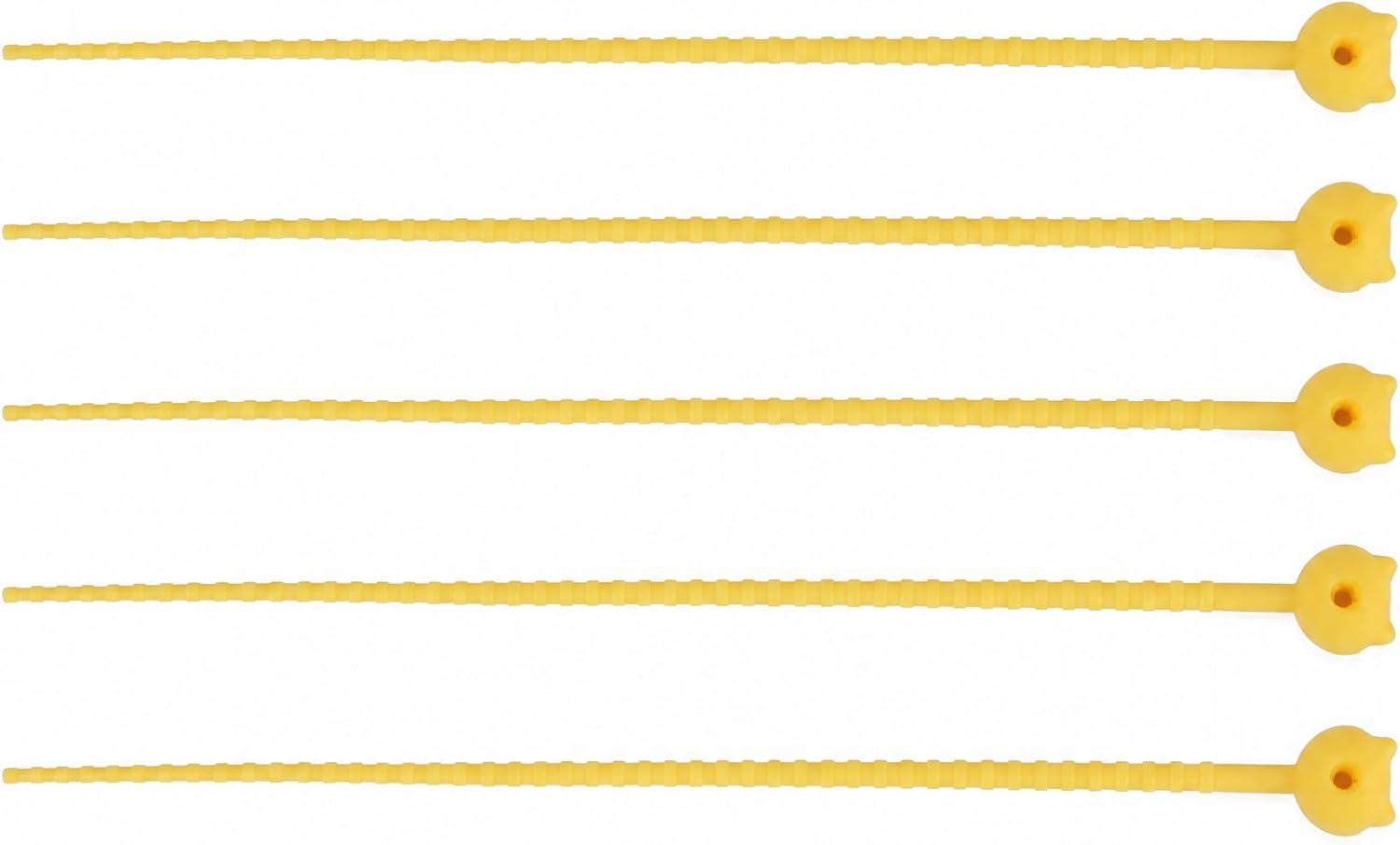 Silicone Cable Organizer, Cat Design, 6 Straps (1 set)