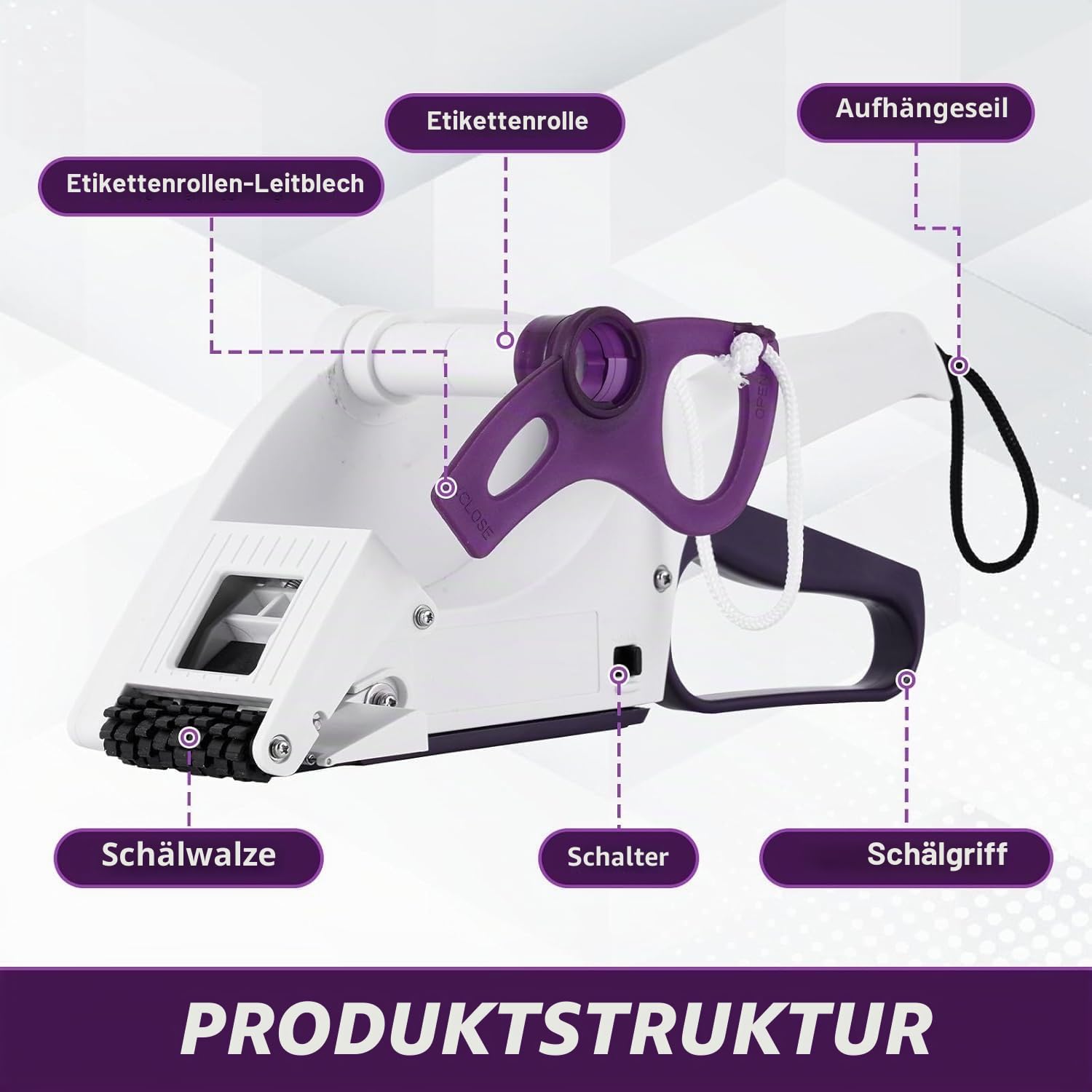 YUCHENGTECH Etiketten Abroller Etikettenspender Etikettenabroller Hand Etikettenbreite 20-60 mm für Runde und Quadratische Handetikettierer Haftetiketten