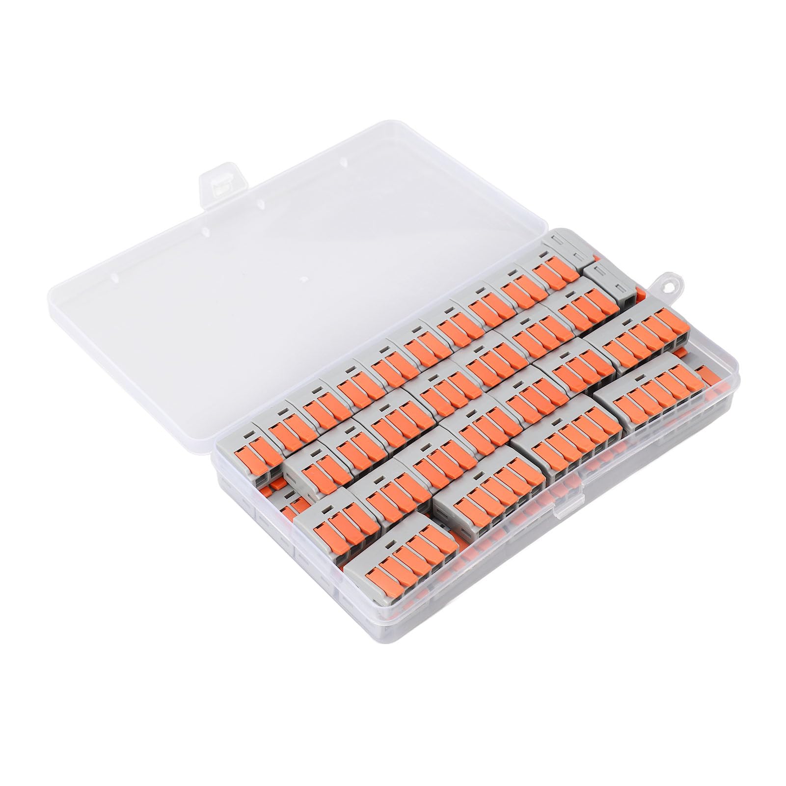 Wire Connectors Quick Connect Terminal Assortment Kit, 60PCS 2 3 5 Port Press Type Terminals for 0.5 ? 6mm ² Wires, PC Material, 450V 40A Rated, Snap Clamping