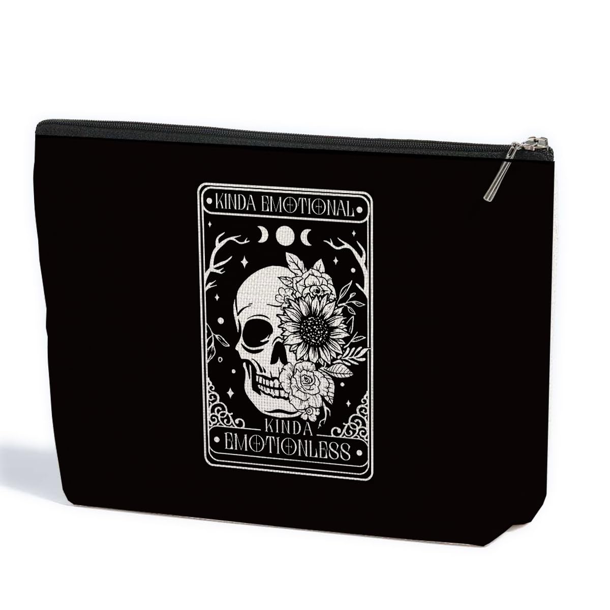 Goth Gifts Funny Skeleton Skull Makeup Bag, Goth Accessories Spooky Gifts Motivational Gothic Cosmetic Bag, Witch Stuff Witchy Gifts for Women Sister,