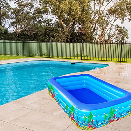 SHWYSHOP Tragbares Schwimmbecken 388 x 198 x 68 cm, Kinderbecken, Familien-Lounge-Pool in voller Größe, aufblasbares… – Bild 3