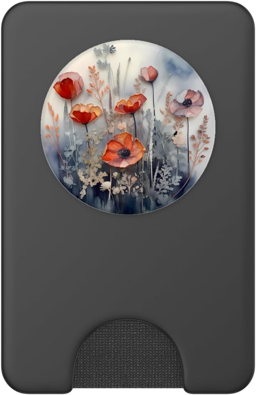 Poppy Flowers Bouquet in Style of Resin Optic, A Flower PopSockets PopWallet for MagSafe