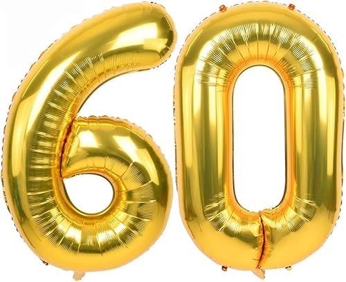 Miniatura 10 de Globos de números metálicos en dorado, de 40 pulgadas