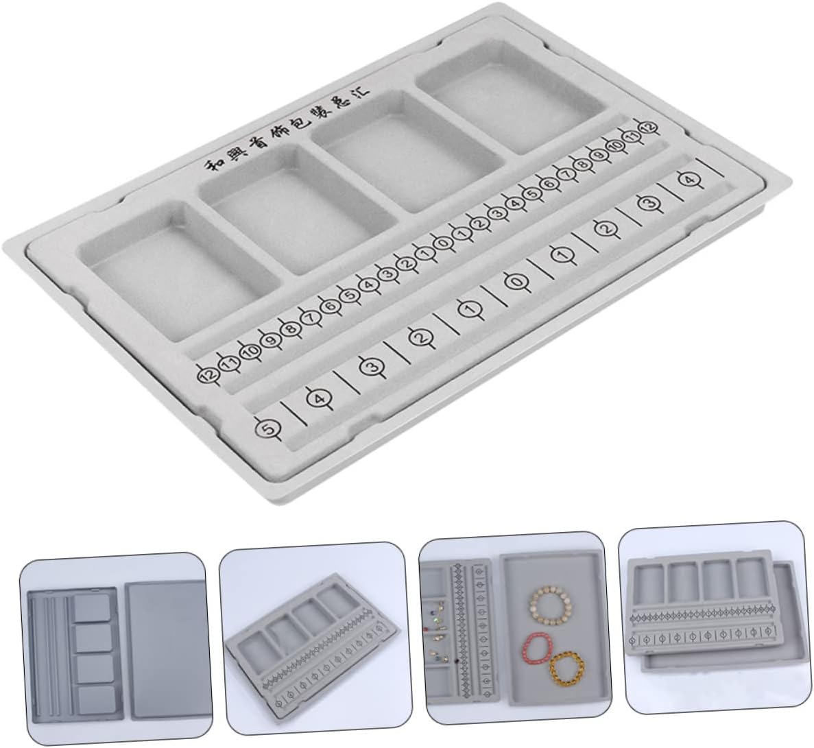 Jewelry Making Bead Board Tray DIY Beading Supplies for Bracelets and Necklaces Flocked Design Measuring Channels for Women and Girls Crafting