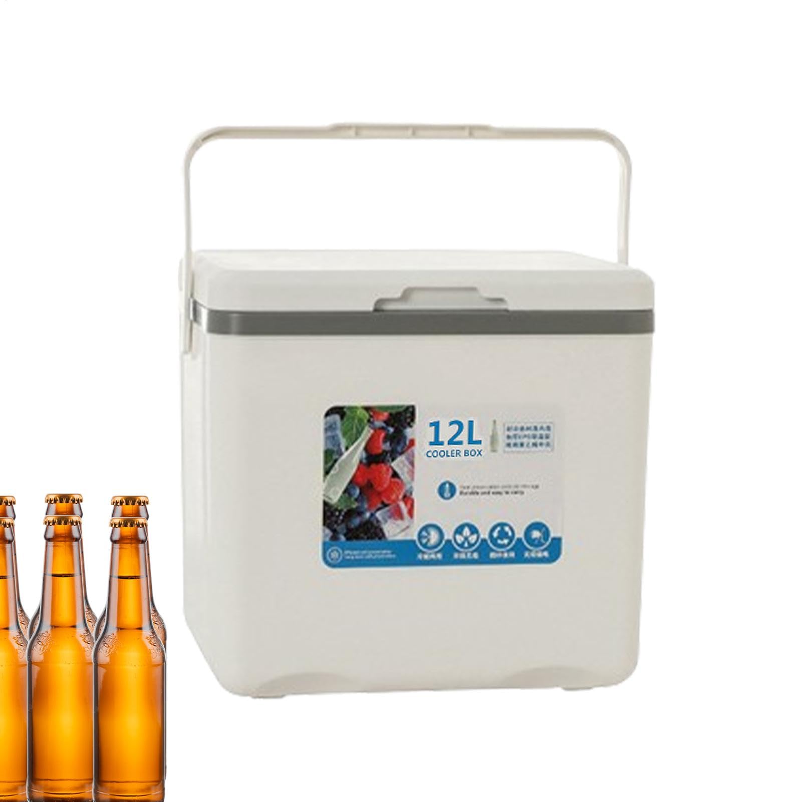Contenitore isolato per alimenti freddi, 12 l, contenitore per alimenti caldi e freddi, contenitore per pesci da picnic, per frutta, latte materno, succhi di frutta, bevande, latte