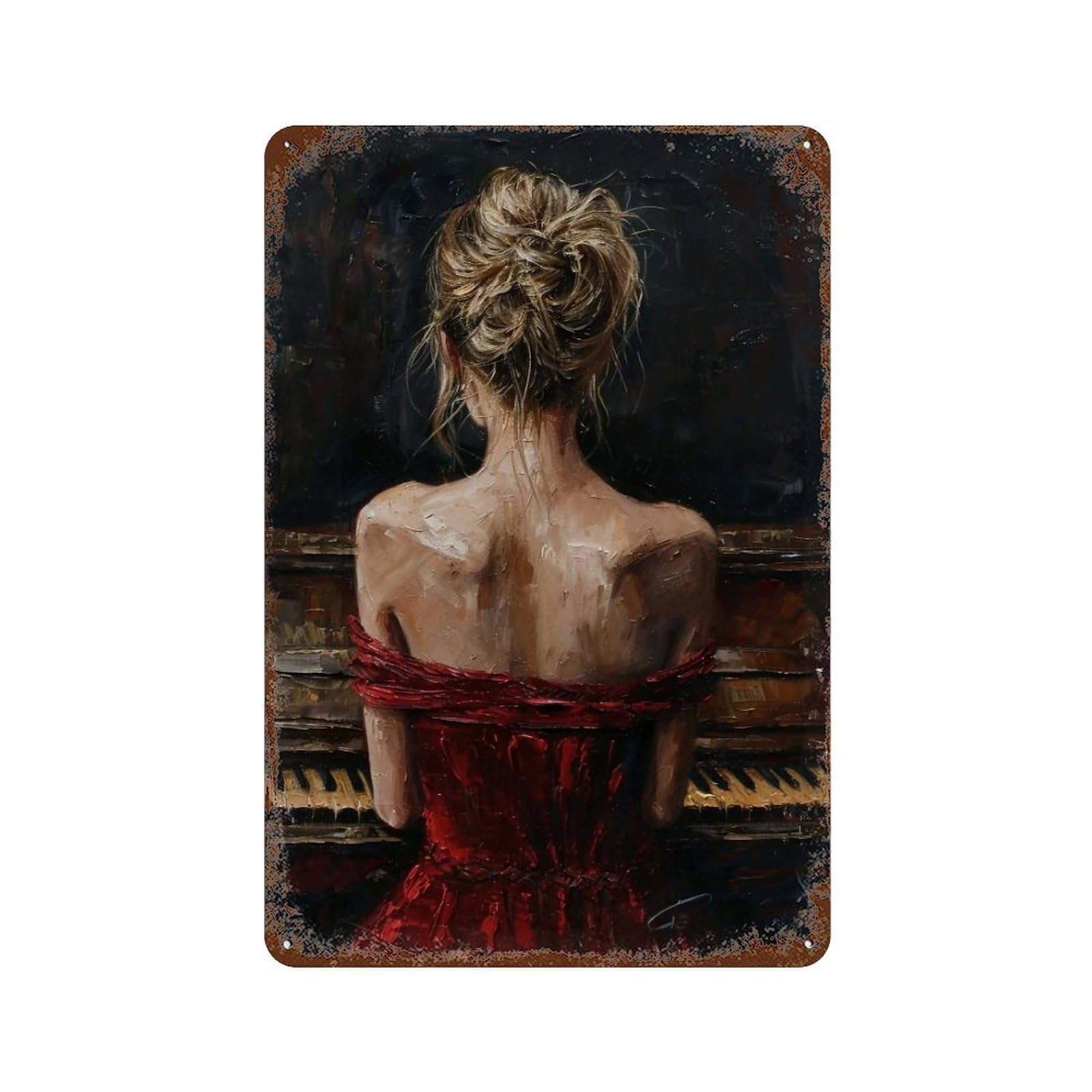 HDURYEYRYY Melody In Scarlet 04 Wall Retro Iron Vintage Art Metal Tin Sign Poster Modern Home Cofffee Club Art Bar Shop Decor 30x20cm