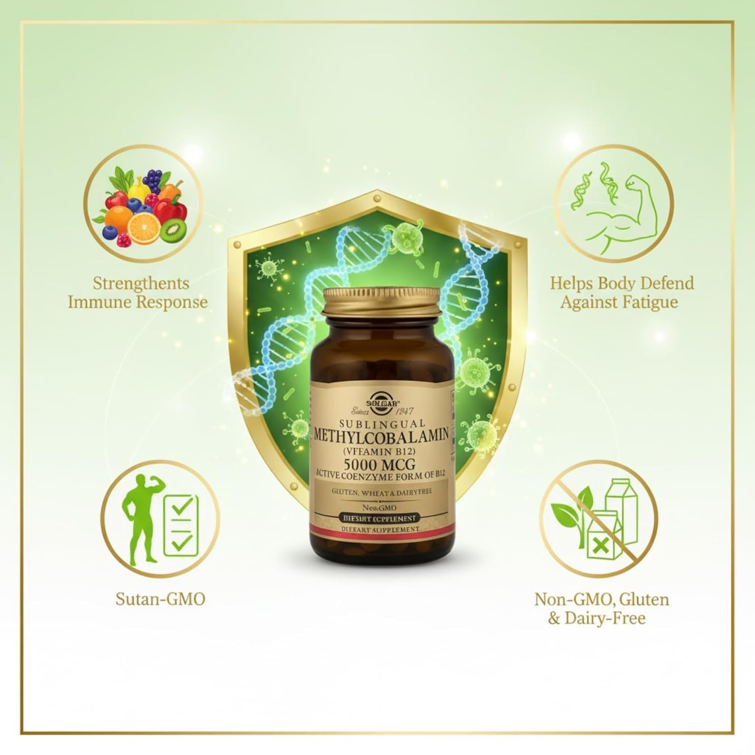 S.O.L.GAR Sub-lingual Methylcobalamin | Vitamin B12 | 60 Nuggets — Amazon image 2