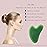 YAMHOHO Gua Sha Jade Stone Gua Sha Massage Tool, Guasha Tool for Face and Body Skin Massage. Tools for SPA Acupuncture, Pink Stone for Body Face Neck and Eye, Skin Care Gift for Woman (deep Green)