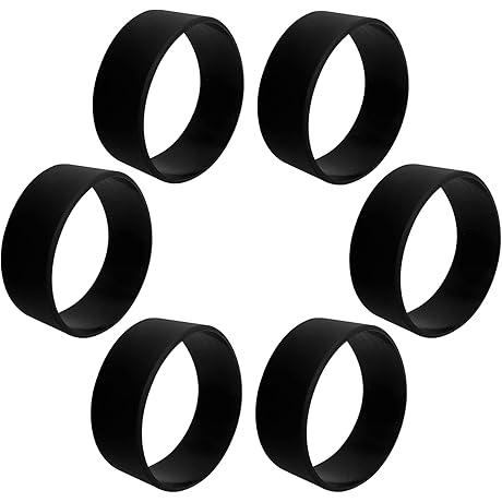 6 Pcs Black Silicone Bands for Crafts