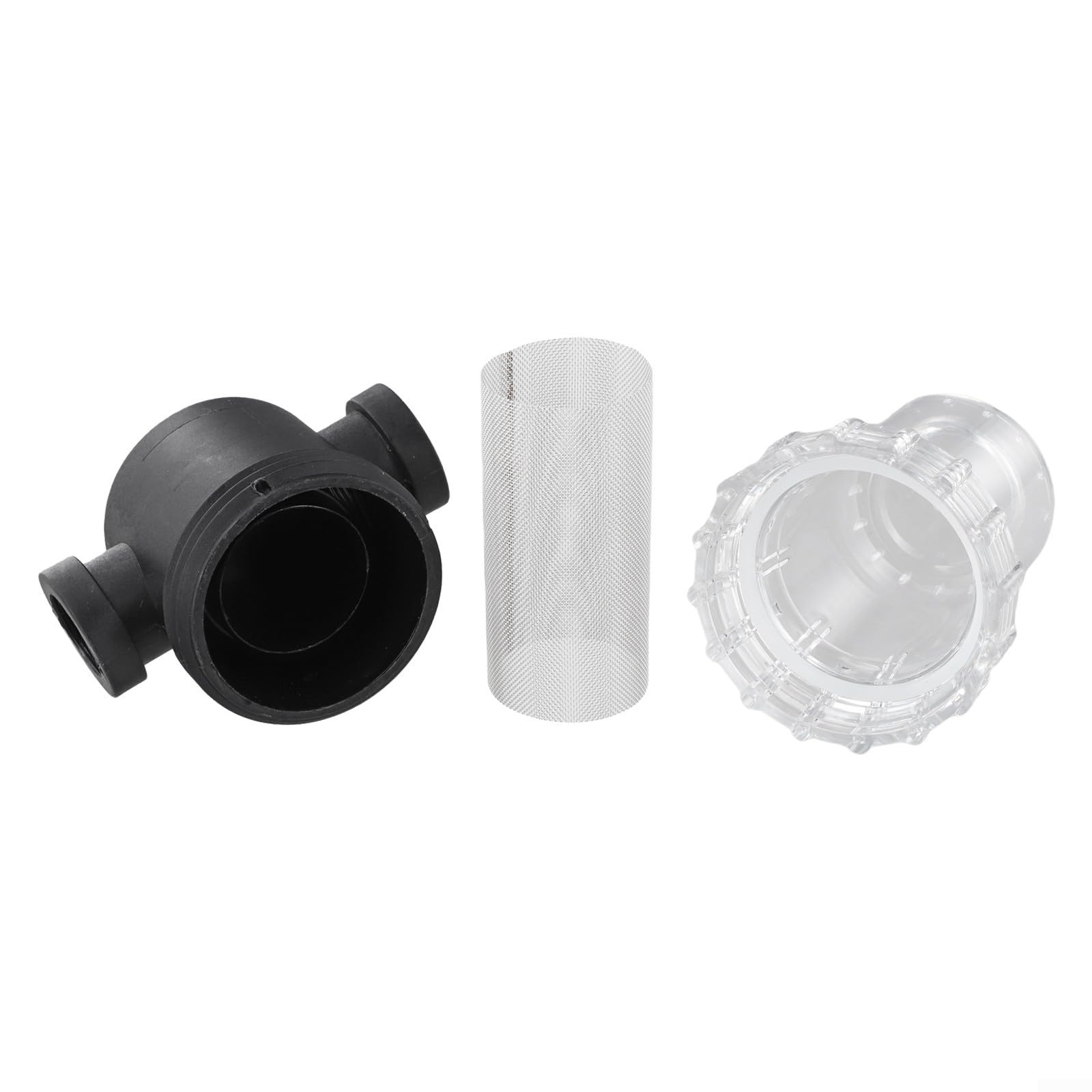 Transparent Inline Water Filter Strainer for Garden Irrigation Pumps, 40 or 80 Mesh Accuracy, 1/2 3/4 1 Inch Female Thread Connection, PC Material for Farm and Fish Tank Use(1/2inch 40 Mesh)