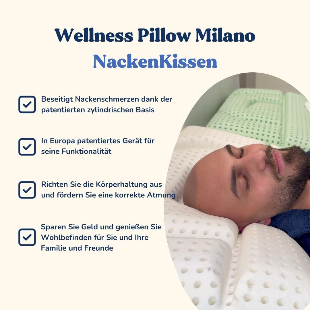 Cuscino Cervicale Ortopedico in Memory Foam - Due Altezze Disponibili, Basso e Alto, Antirussamento, Allevia Dolori, Antiacaro, Anallergico (Basso 12 Cm)