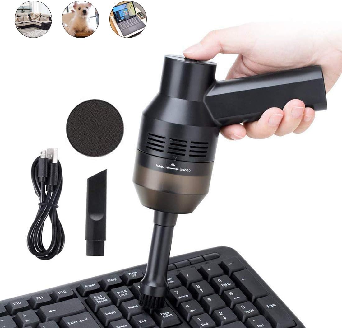 Keyboard Vacuum Cleaner, USB Rechargeable Mini Vacuum Cleaner with 2 Nozzles EVA Filter, Portable Cordless Handheld Cleaner Tools for Laptop, Car Inner, Piano, Kitchen, Pet House, Narrow Gaps