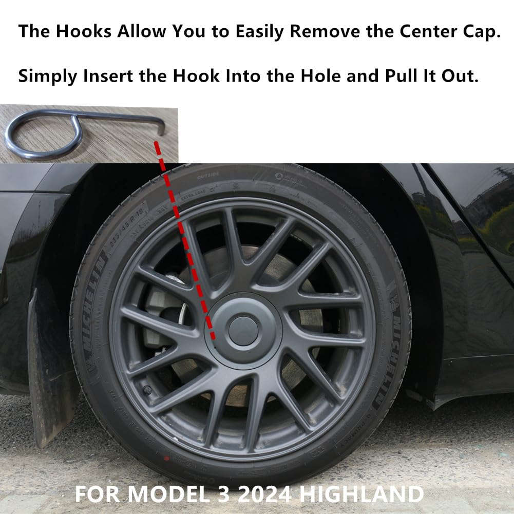 Korek środkowy koła do Tesla Model 3 2024 2025 Highland kołpaki na piastę kół osłona środkowa koła model 3 wymienne akcesoria zewnętrzne - zestaw 4 szt