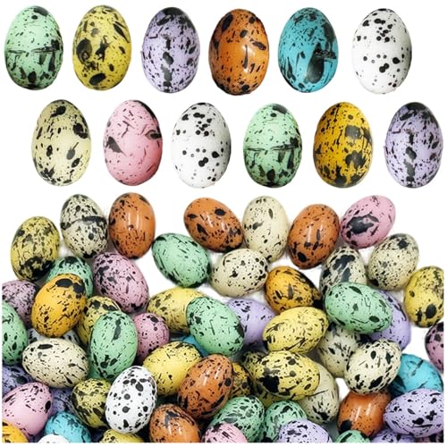 Suartus Mini Easter Eggs, 60Pcs Artificial...