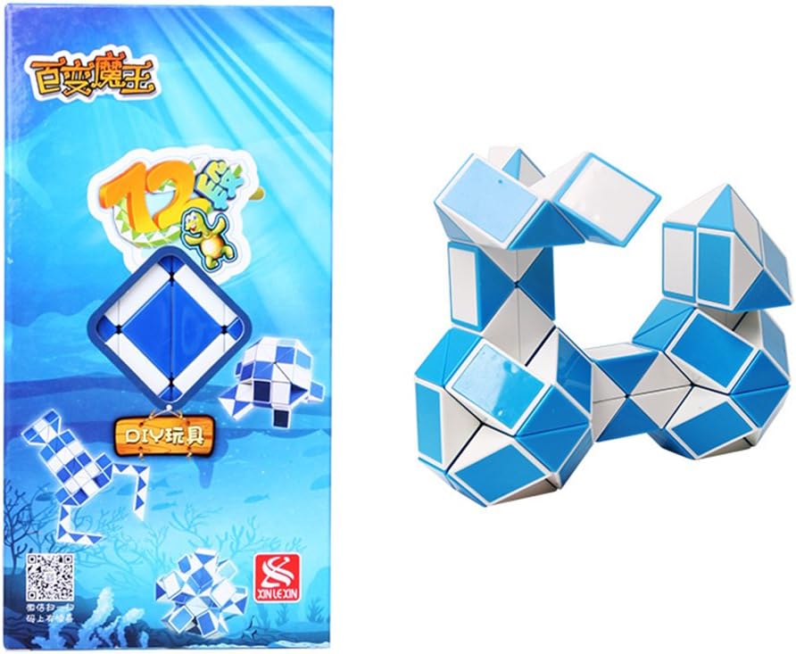 Wings of wind - 72 Section Magic Ruler Spherical Magic Snake Twist Puzzle (Blue)