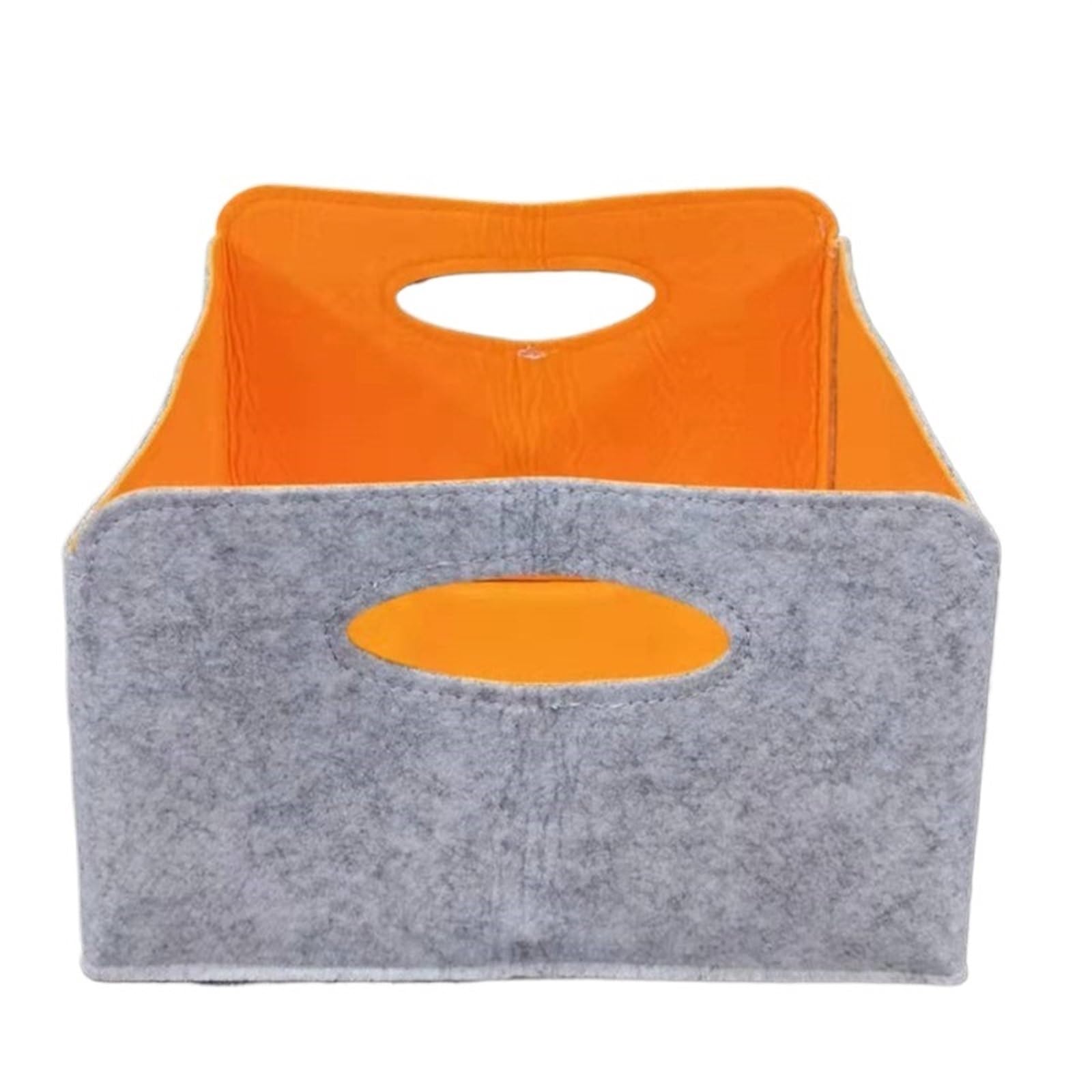 SNGUOQ 3/6pcs Storage Basket Felt Foldable Drawer Organizer Bin Cube Shelf Small Box For Closet Organizing For Clothing Storage,Organization(Orange,3pcs)