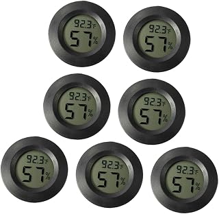 7Pcs Mini Hygrometer Thermometer for Terrarium Digital Humidity and Temperature for Reptile Tanks Compact and Portable Humidity Gauge for Bearded Dragon Accessories