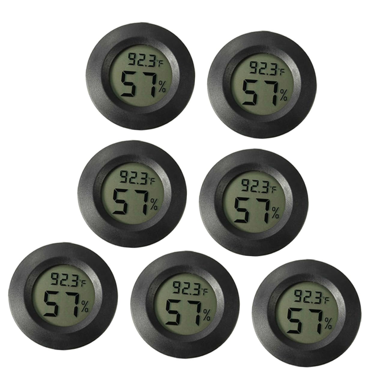 BEBEMOKO 7Pcs Mini Hygrometer Thermometer for Terrarium Digital Humidity and Temperature for Reptile Tanks Compact and Portable Humidity Gauge for Bearded Dragon Accessories