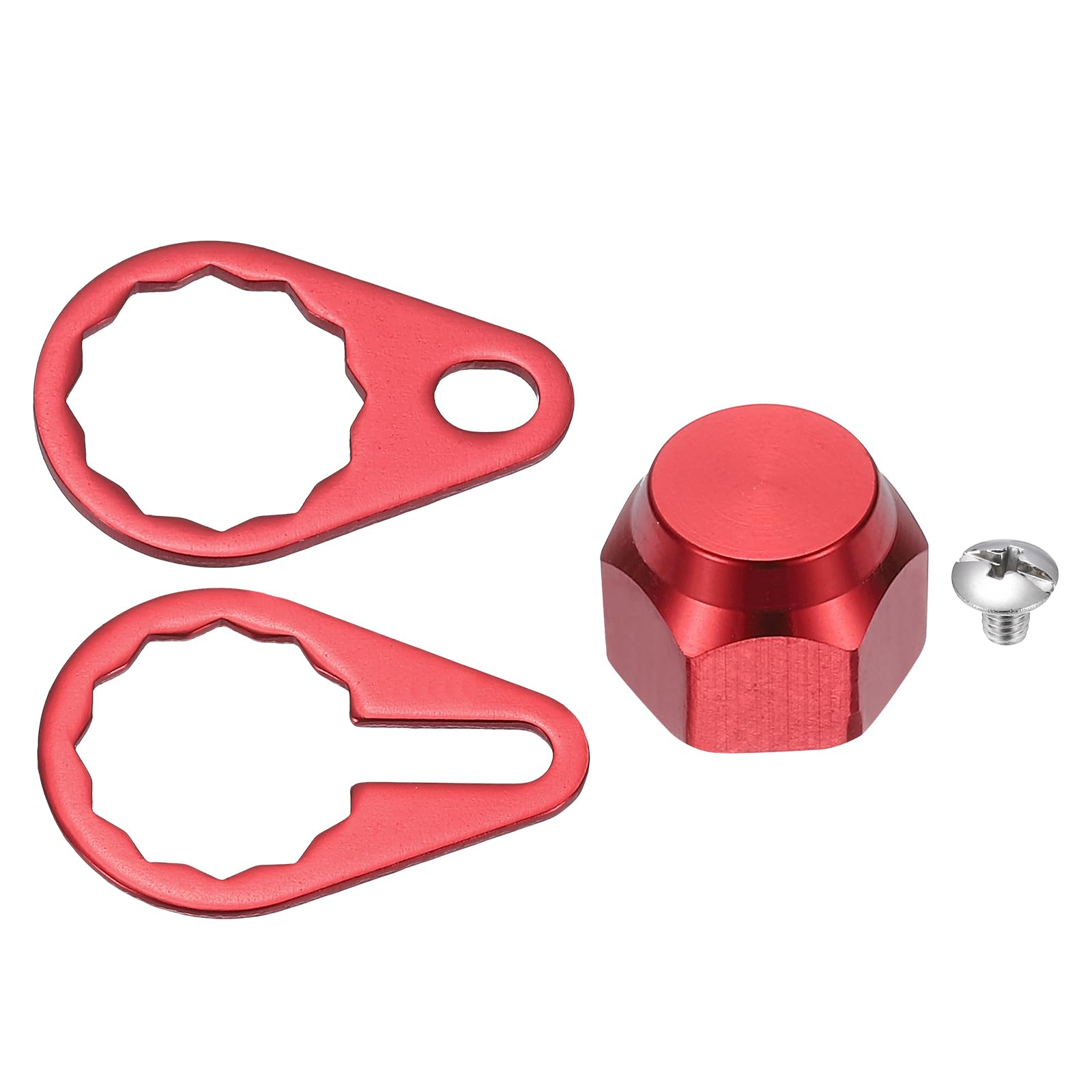 YELARXI Fishing Reel Screw Nut Caps, M8 Right Handle Knob Locking Plate Nut Replacement Part - Fitting For(DIY/Fishing/Repairing Accessories), Red