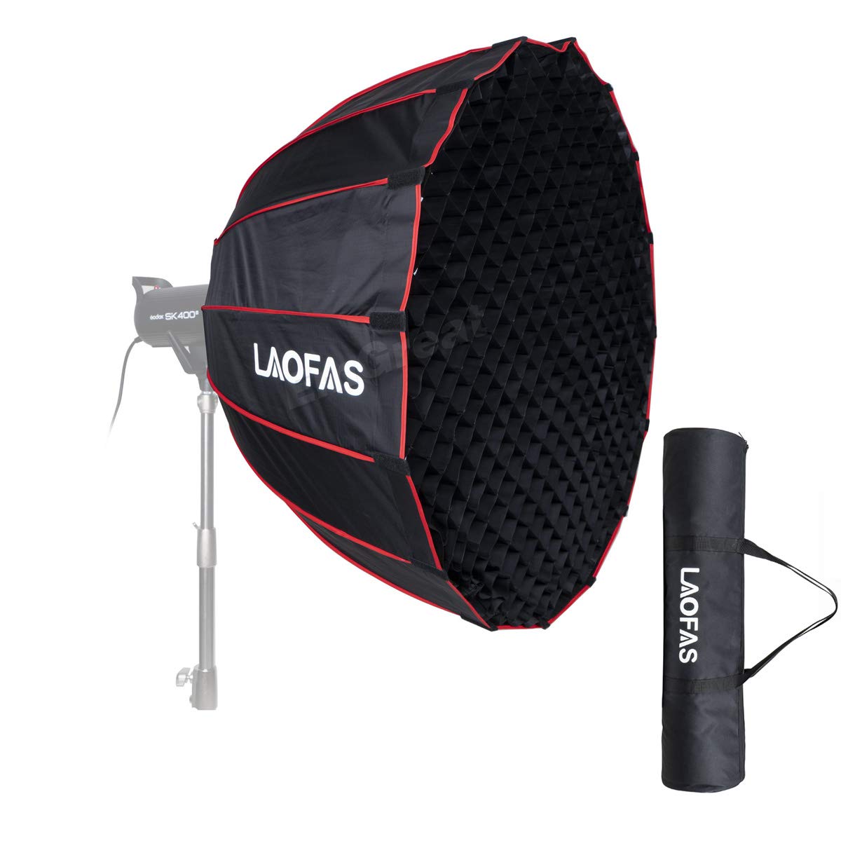 LAOFAS D90B 90CM 35.4 Inch Parabolic Softbox Bowens Mount, Quick-Setup Quick-Folding, for Aputure Am
