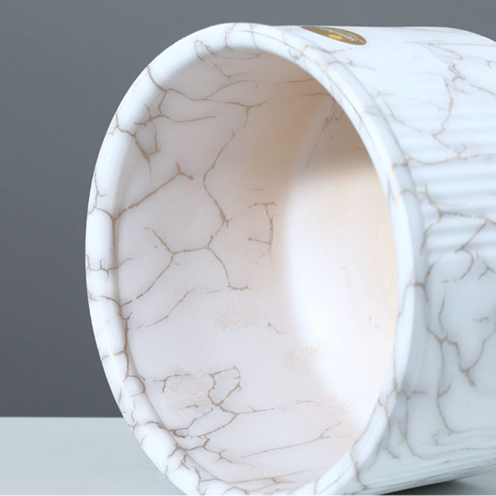 Vasi da Giardino Fioriere succulente in Ceramica da 6,1/7,8/9,8 Pollici, vasi Rotondi per Piante da Interno Contenitori per Piante Poco Profonde in Marmo con Foro di drenaggio