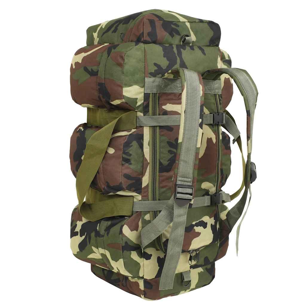 Worek marynarski 3 w 1, styl wojskowy, 45 l, kamuflaż z powlekanej tkaniny Oxford, torba podróżna, torba sportowa, torba treningowa, z paskiem na ramię i paskiem do plecaka, na kemping, do