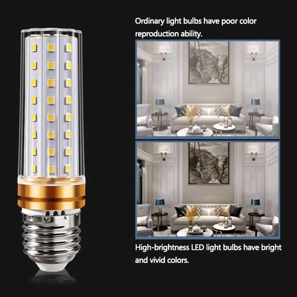 Paquete de 10 bombillas LED de maíz E27 superbrillantes de 20 W, bombilla de lámpara de bajo consumo E27, no regulable, 2000 lm, blanco frío 6000 K, fuente de luz colgante de luz de cambio de t