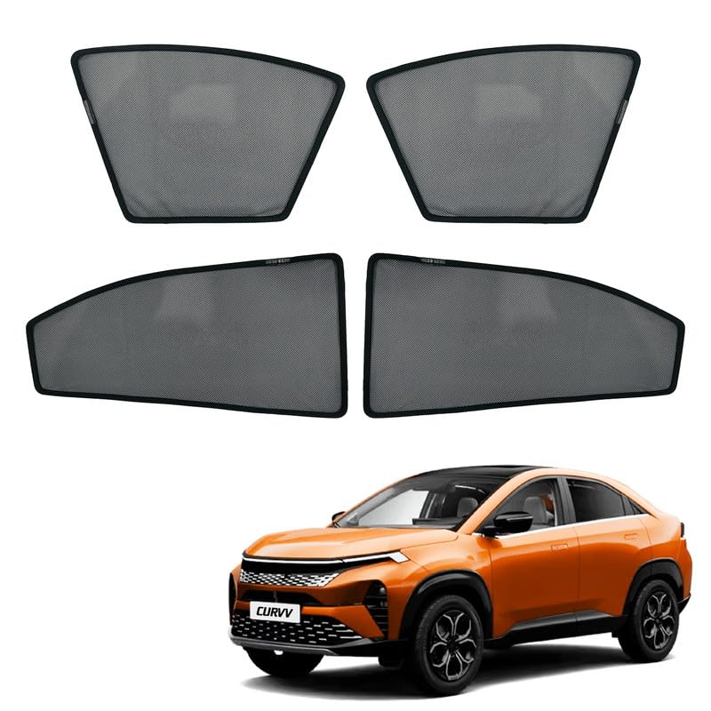 Image of Tata Curvv Magnetic Sun Shades /Curtains - Set of 4pcs (Row A /B) Suitable for Curvv 2024 Onwards