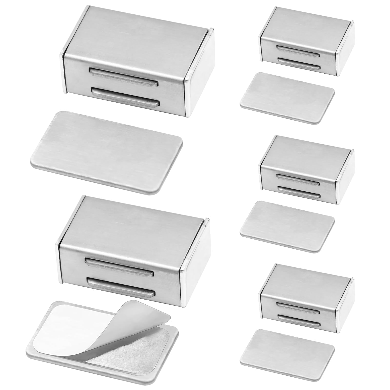 VEGCOO 6 Pezzi Calamite per Mobili Chiusura, Chiusura Magnetica Porta Inox Forte, Serratura Magnetica Potenti Adesivo per Porta, Cassetti, Cucina e Bagno (30 mm)