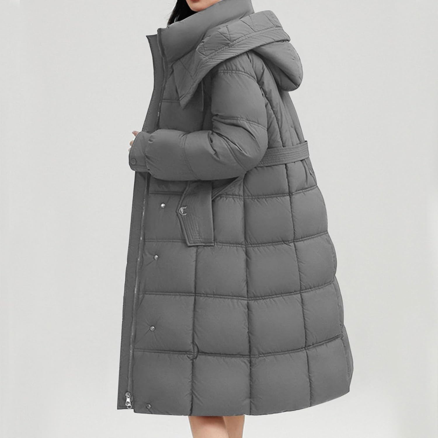 XUNRYAN Winter Jackets for Women Down Coat Thicken Warm Puffer Jackets Bubble Overcoat Parka Anorak Hooded Maxi Long Coats