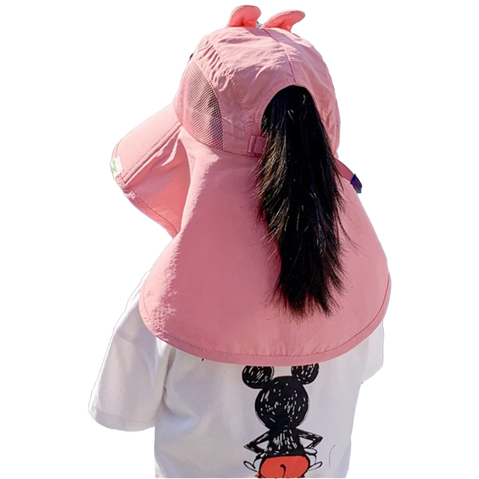 WallfireKid Sun Hat,Protection Hat for Girl Boy Outdoor Breathable Cap for Sport Hiking Walking Climbing with Mesh and Adjustable Chin Strap Pink