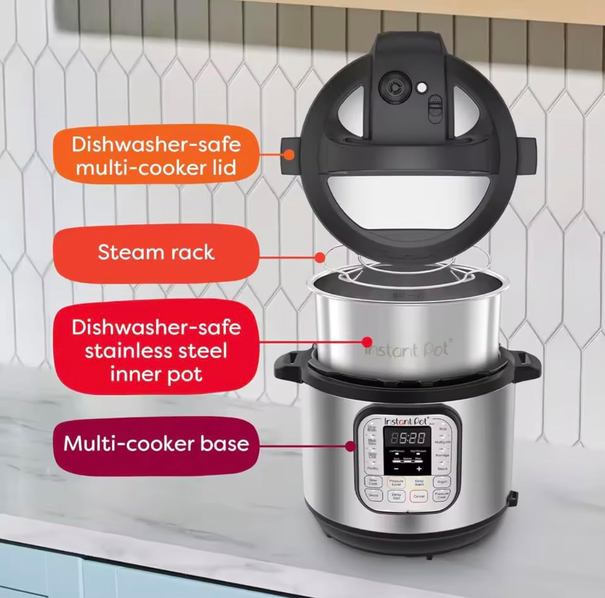 Instant Pot Duo 7-in-1 Electric Pressure Cooker, 6 Quart, Stainless Steel, 13 One-Touch Programs, Slow Cooker, Rice Steamer