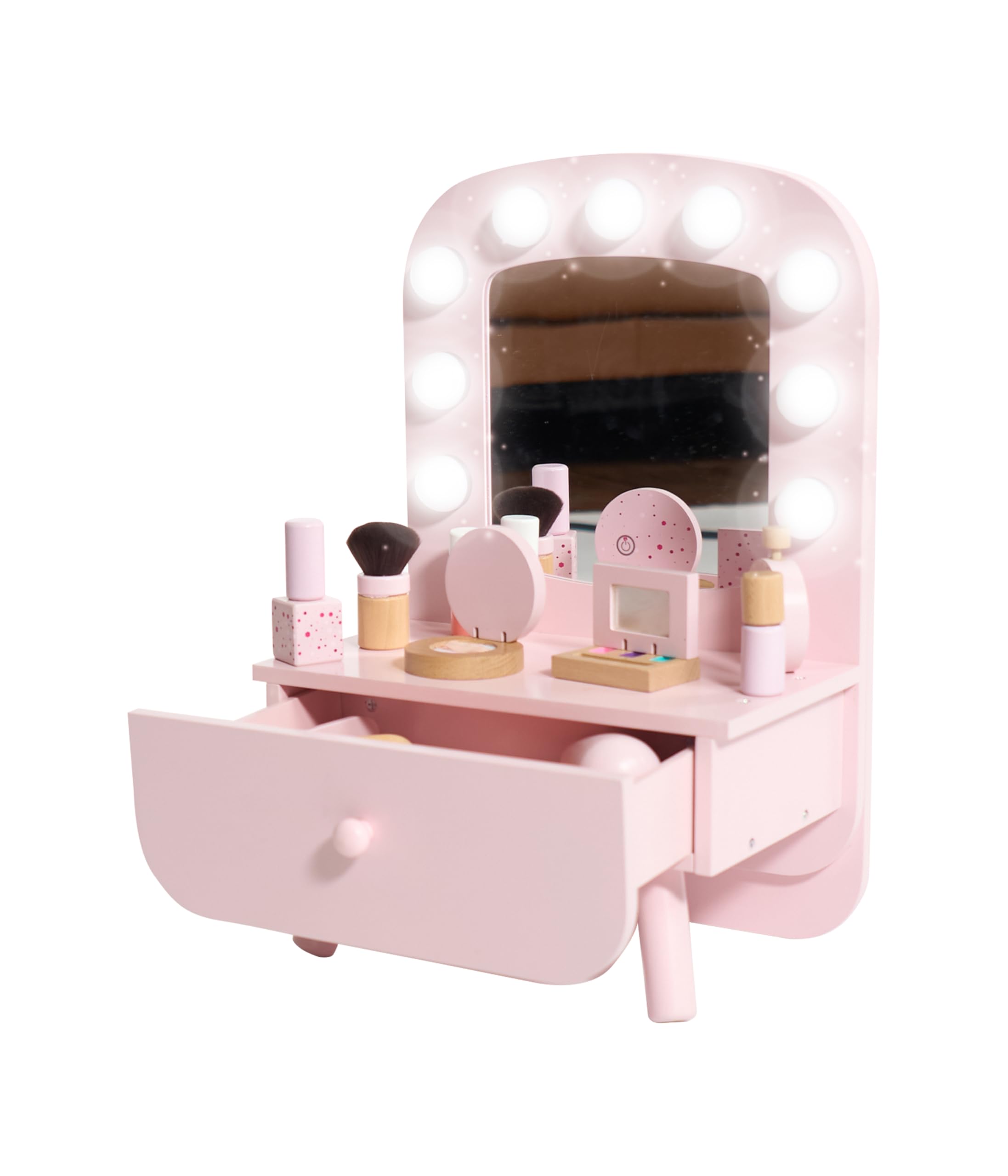 Bayer Chic 2000® Schminktisch Kinder mit LED Beleuchtung – 10-teiliges Zubehörset inkl. Fön & Schminkzubehör – Stabil & ideal für Kinder ab 3 Jahren