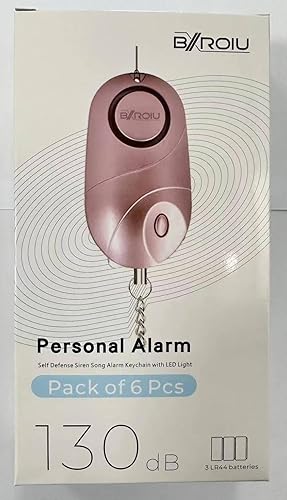 Miniatura 10 de Paquete de 6 sirenas de alarma personal de emergencia de autodefensa con luces LED, alarma de seguridad para mujeres, niños y ancianos (multicolor)