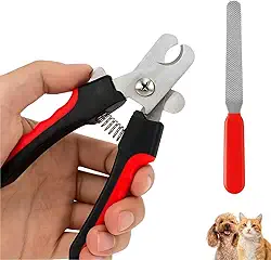 Cortador de Unha Alicate com Lixa Pet Cães e Gatos 16cm Ergonômico com Trava de Segurança Corte Seguro Higiênico Fácil Acessório Pets