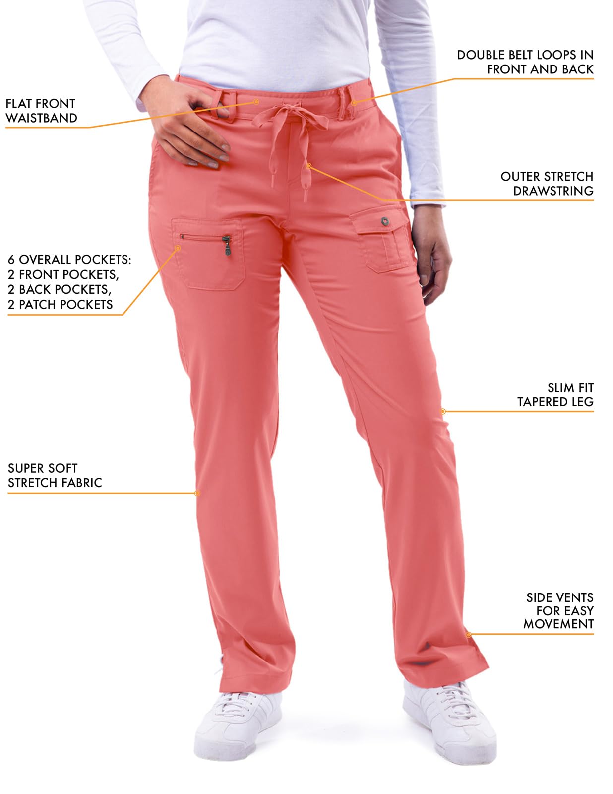 Adar Uniforms Tenue Aide Soignante - Blouse Col en V & Pantalon Poches Multiples