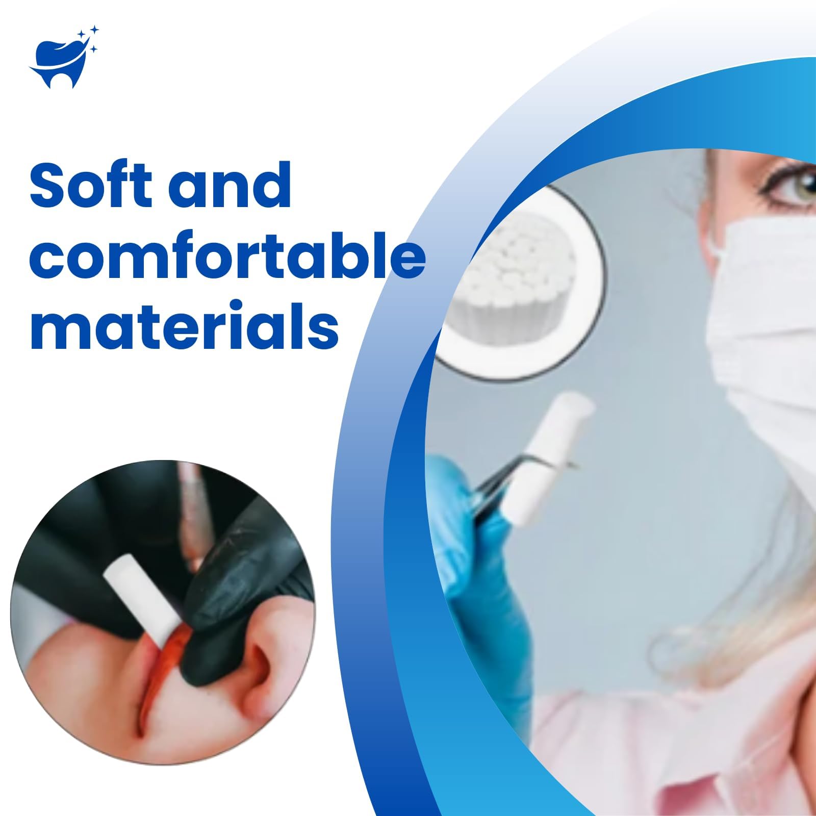 1000 rouleaux de coton dentaires en coton naturel, ultra-absorbants, emballés individuellement, idéaux pour cliniques dentaires, saignements de nez et hygiène buccale