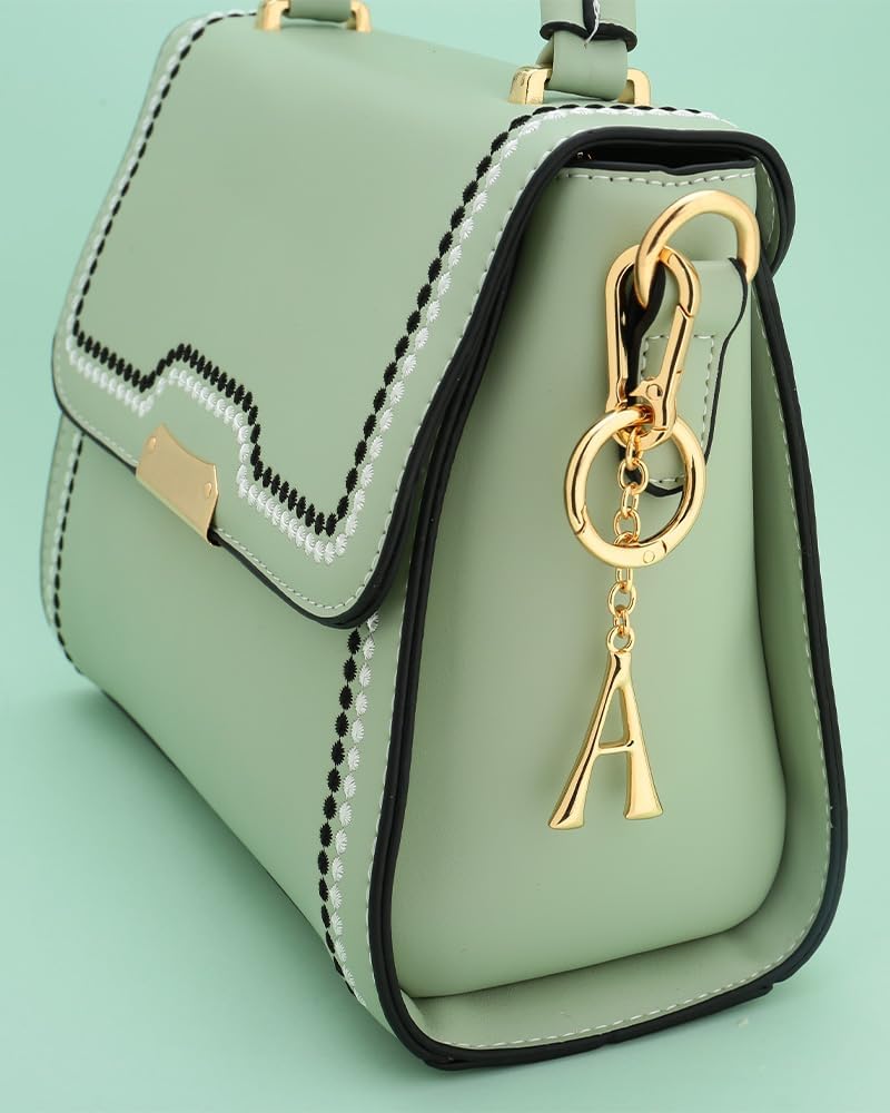 Gold Initial Keychain For Women Cute Bubble Letter Keychains Initial Bag Charm Personalized Keychain Accessories Gift - Image 4