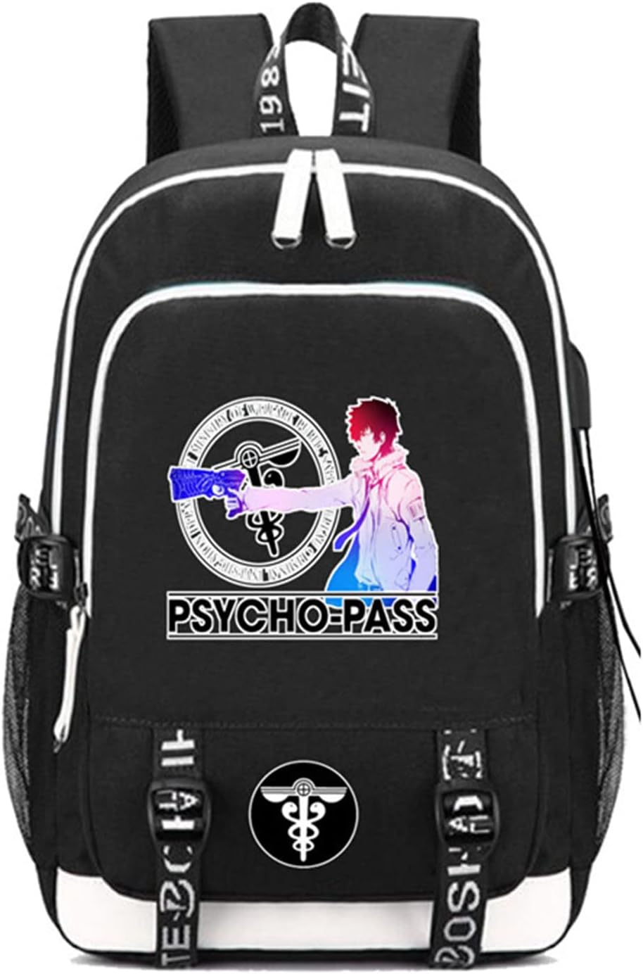 ISaikoy Anime Psycho-Pass Backpack Laptop School Bag Bookbag with USB Charging Port 1
