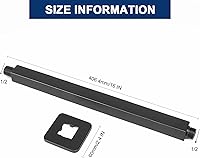 Vista 2 de NearMoon Brazo de ducha montado en el techo con brida, conexión universal 1/2 NPT brazo de ducha cuadrado recto para cabezal de ducha de lluvia