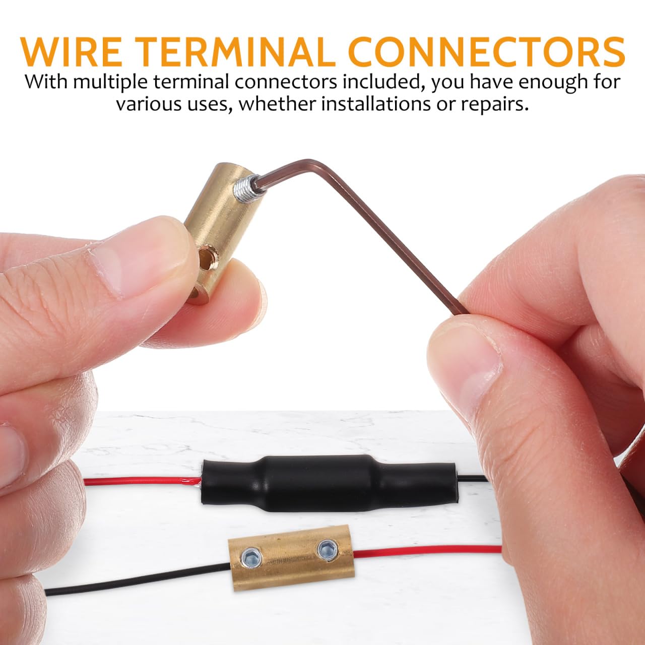80Amp Wire Connectors Nut Kit: 10 Sets 6 Awg Copper Terminal Connectors with Screws for Quick Wiring