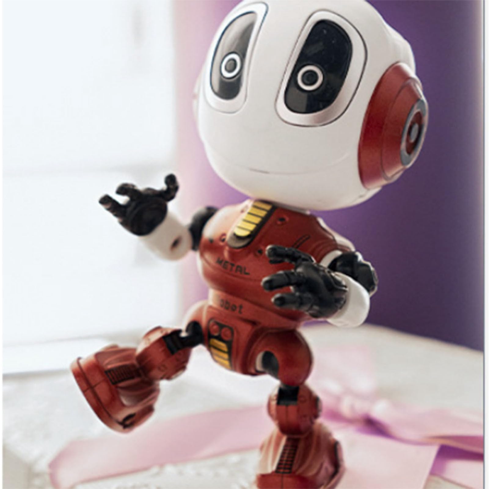 Syrisora Mini-Roboter Sprechendes Spielzeug, Legierung, Intelligente Berührungssteuerung, Aufgezeichnetes Gespräch, Roboterspielzeug mit LED-Augen, für Zum Lernen und Spielen Als Partner