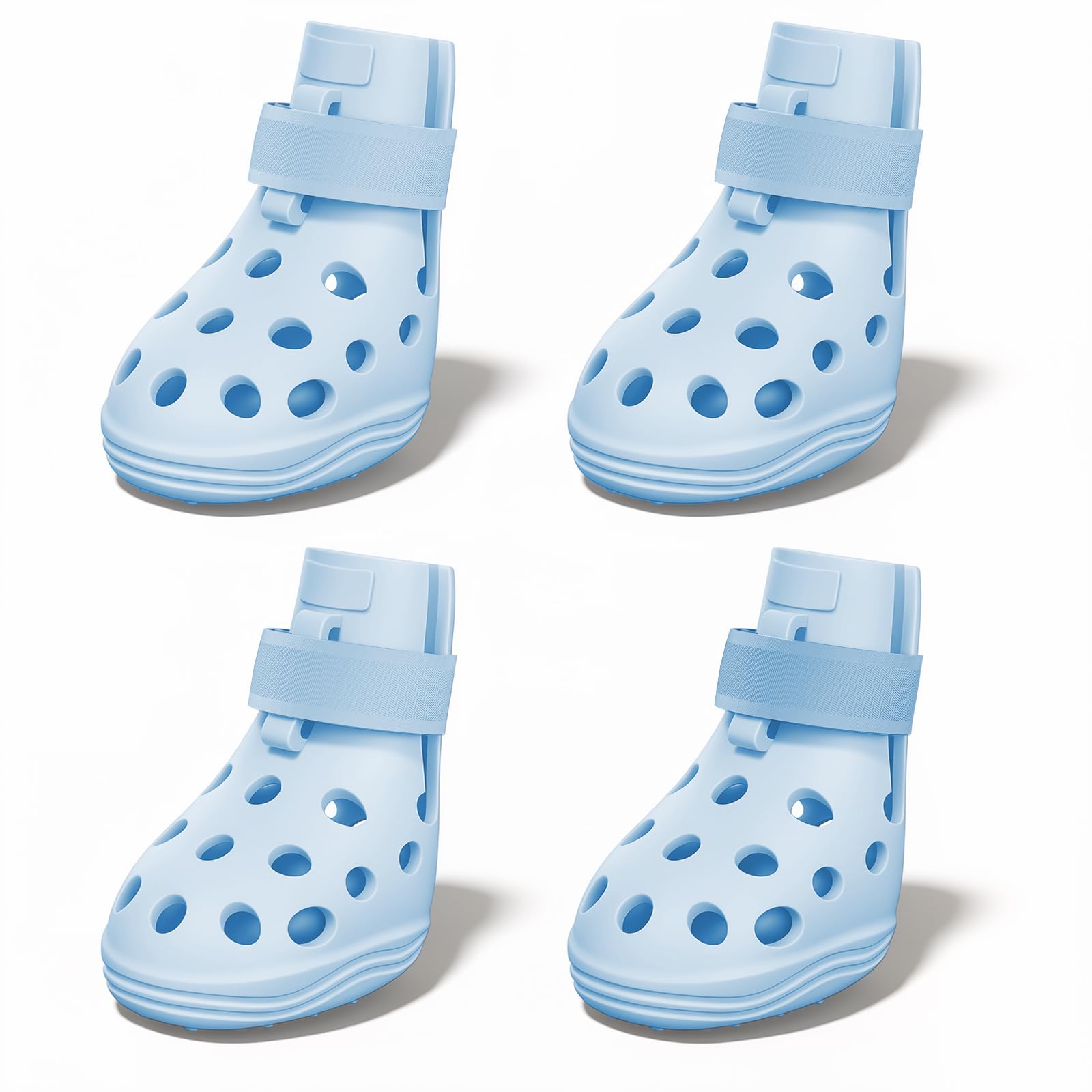 Dog Shoes for Hot Pavement, Breathable Dog Boots Paw Protectors with Adjustable Straps & Non-Slip Sole, Easy On & Off, Waterproof, Easy-Cleaning (Blue, L)