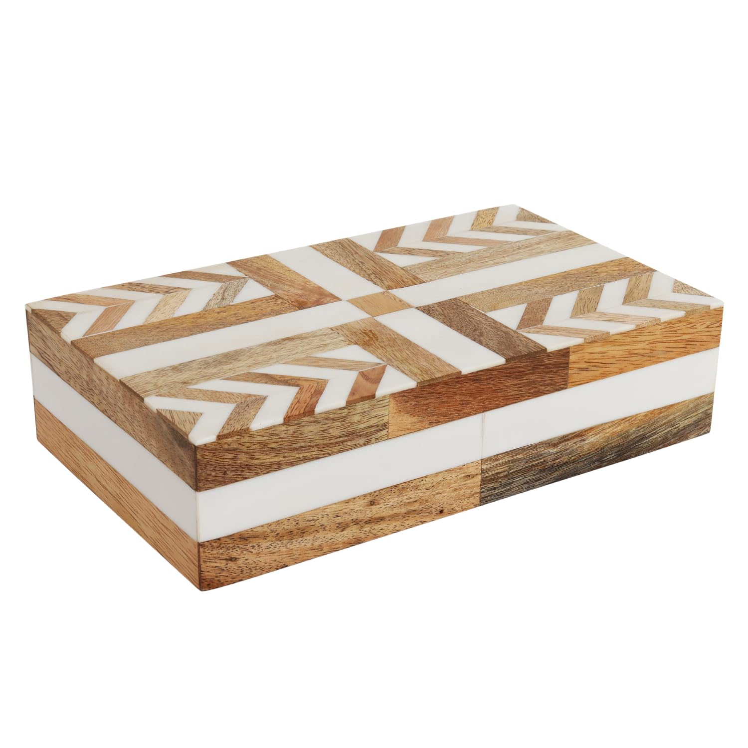 Handicrafts Home Decorative Storage Box 10x6 – Remote Organizer Box with Lid, Modern Decorative Keepsake Box, Boho Shelf Décor, Memory Box for Photos or Letters, Decorative Box for Table Décor